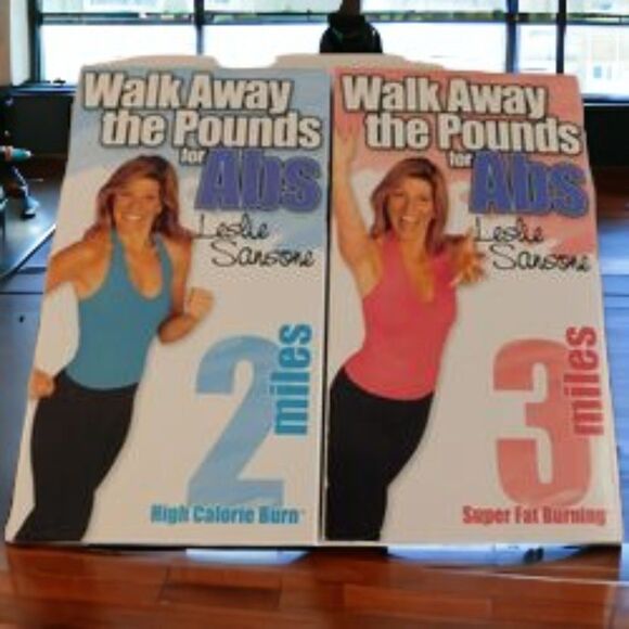VHS Walk Away The Pounds For Abs Leslie Sansone 2, 2001 Set - Picture 1 of 4